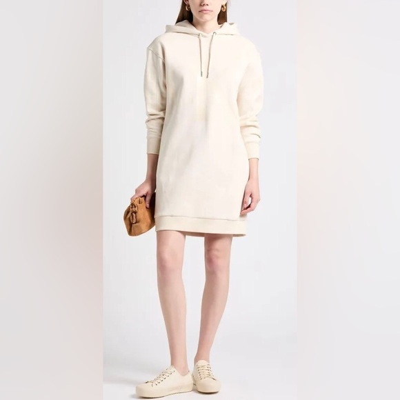 Calvin Klein Beige Hoodie Cotton Mini Dress (Size L) - Picture 1 of 12